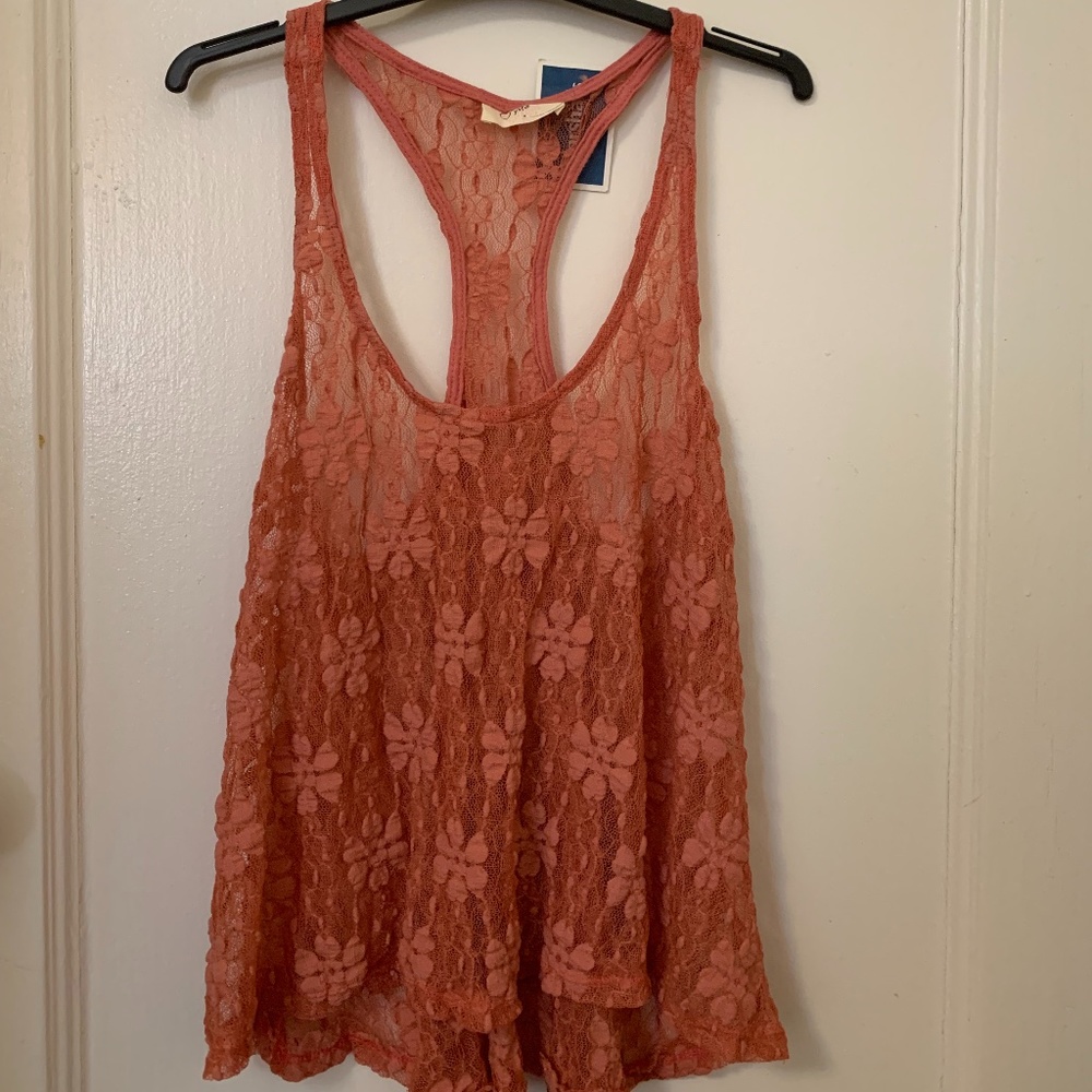 Flower  Lace Sleeveless Top - Size S